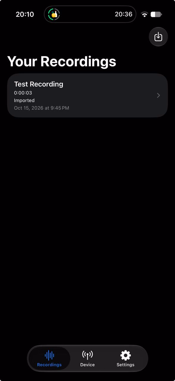 your-recordings-screen